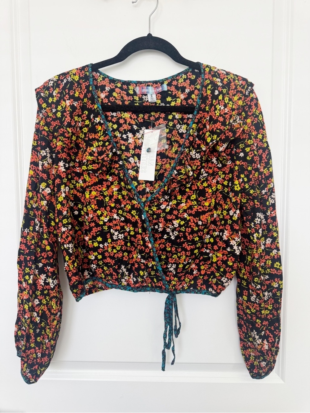 Urban Outfitters Blossom Double Ruffle Wrap Top Medium NWT